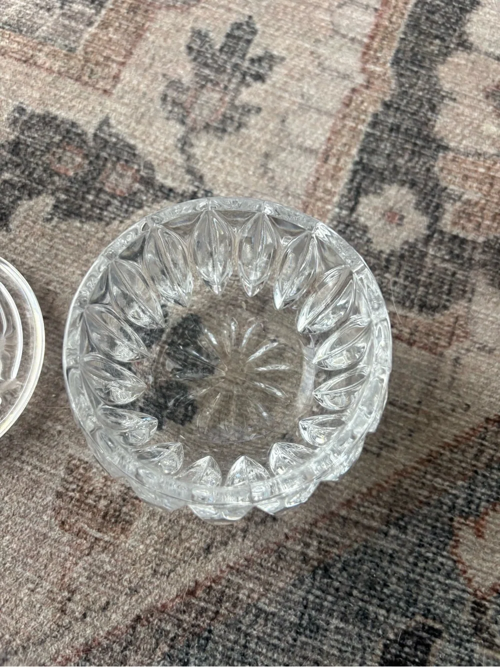 Vintage Princess House Heritage Romance Lead Crystal Trinket box- frosted floral